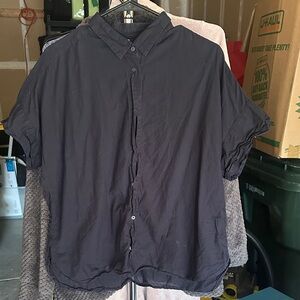 Women's Uniqlo cotton Black Button-Up Shirt